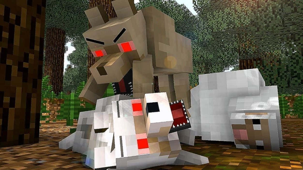 ¡disfrutala Aventura Con Tus Mascotas De Minecraft! Fondo de pantalla
