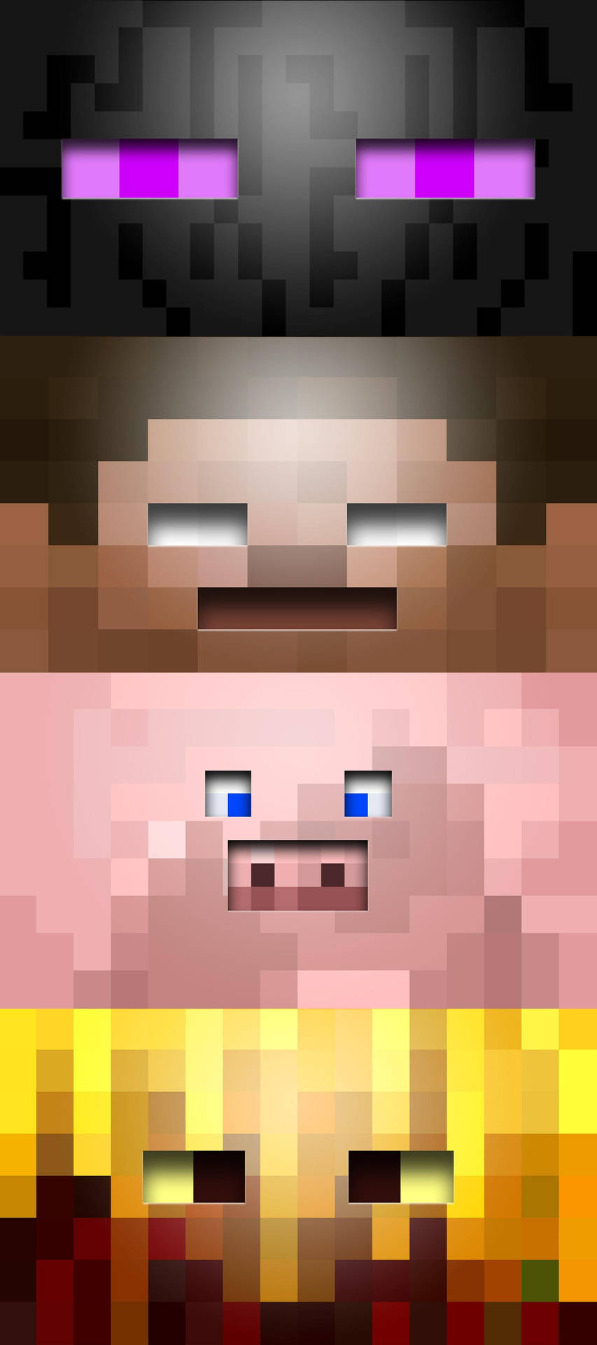 Personaggio Degli Occhi Carini Del Telefono Minecraft Sfondo
