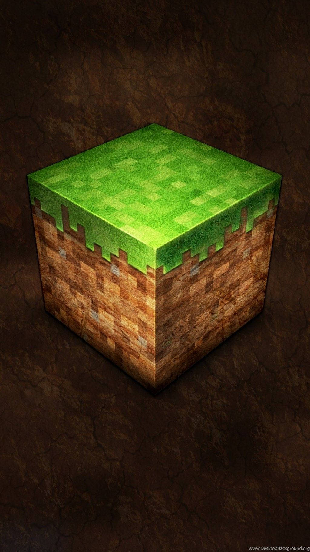Minecraft Phone Green Block Wallpaper
