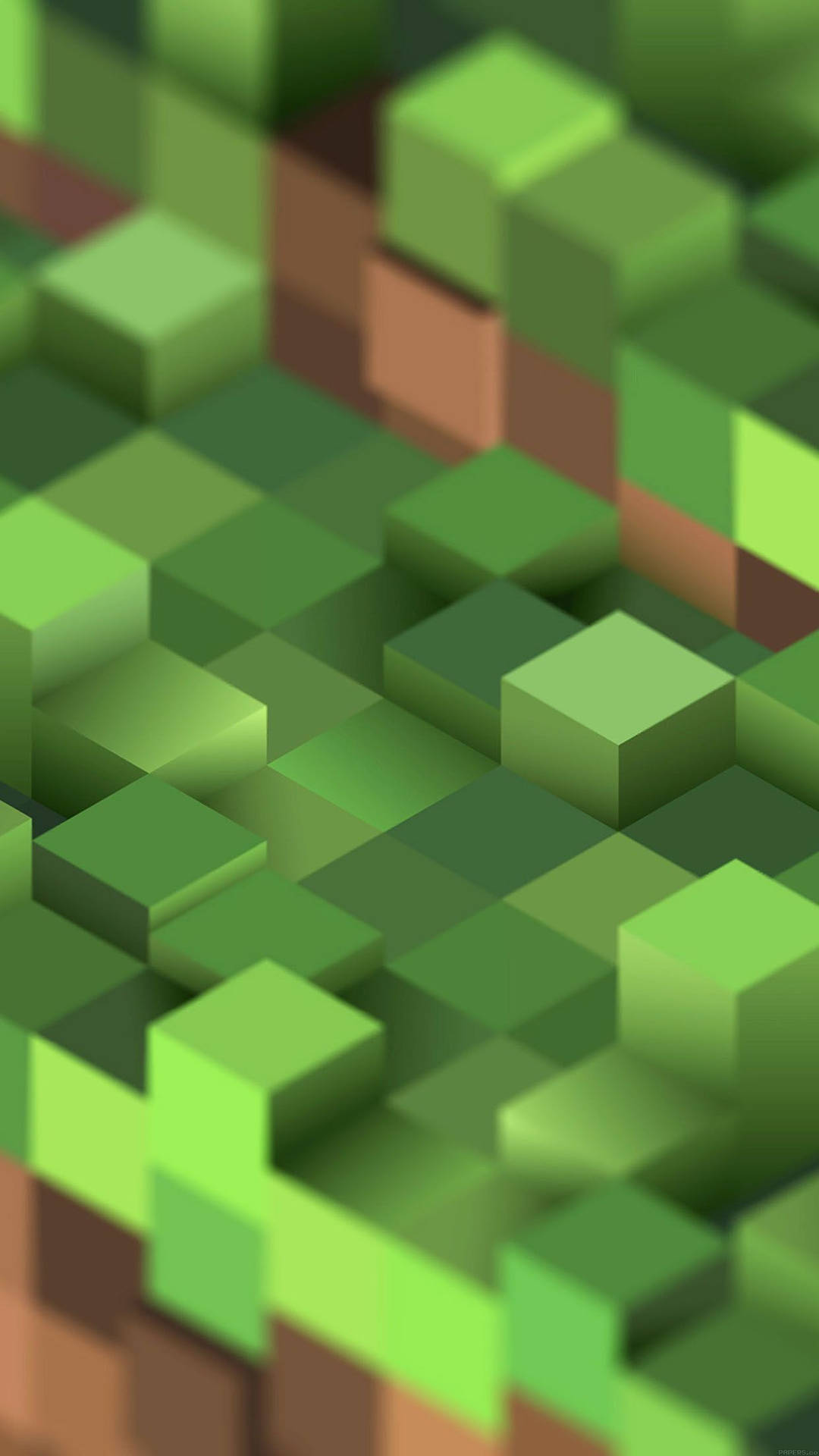 Minecraft Telefono Verde Piccoli Blocchi Sfondo
