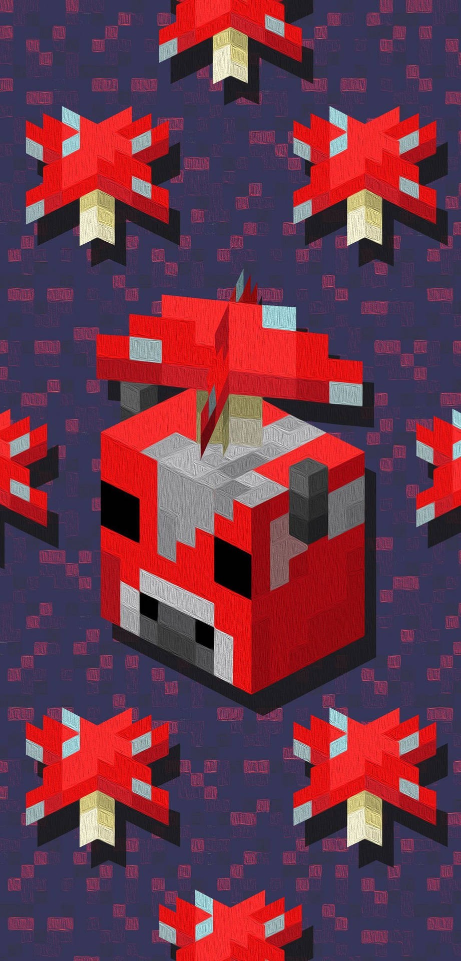Minecraft Telefono Rosso Mooshroom Sfondo