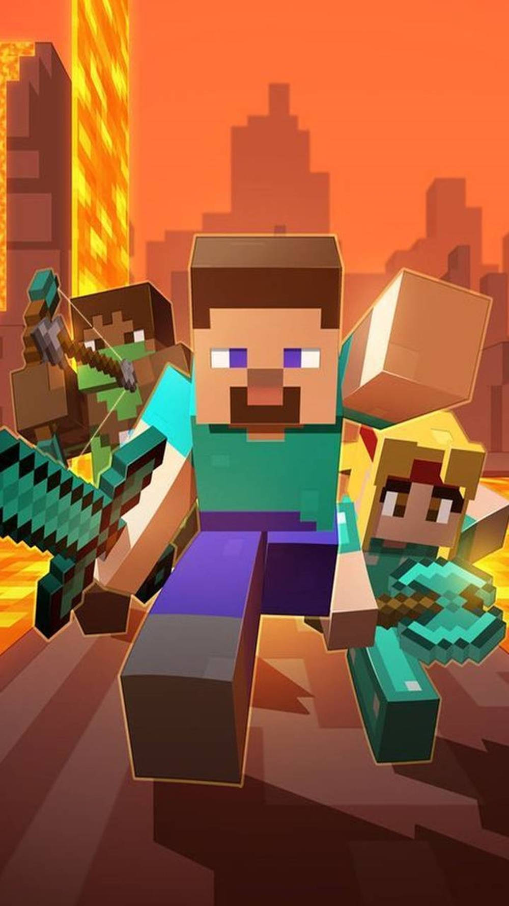 Minecraften El Teléfono: Steve Y Sus Amigos. Fondo de pantalla