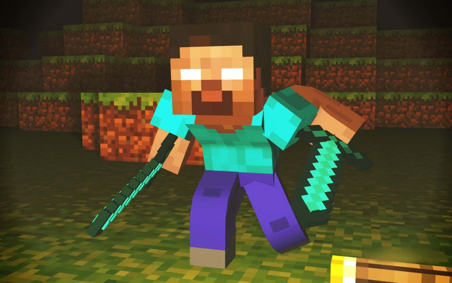 Minecraftdorfbewohner Mit Schwertern Bild