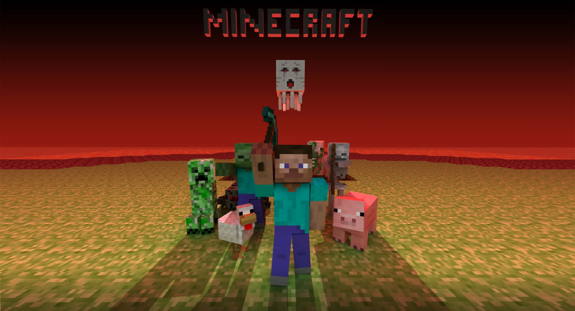Minecraft Videospil Figurer Billede Tapet
