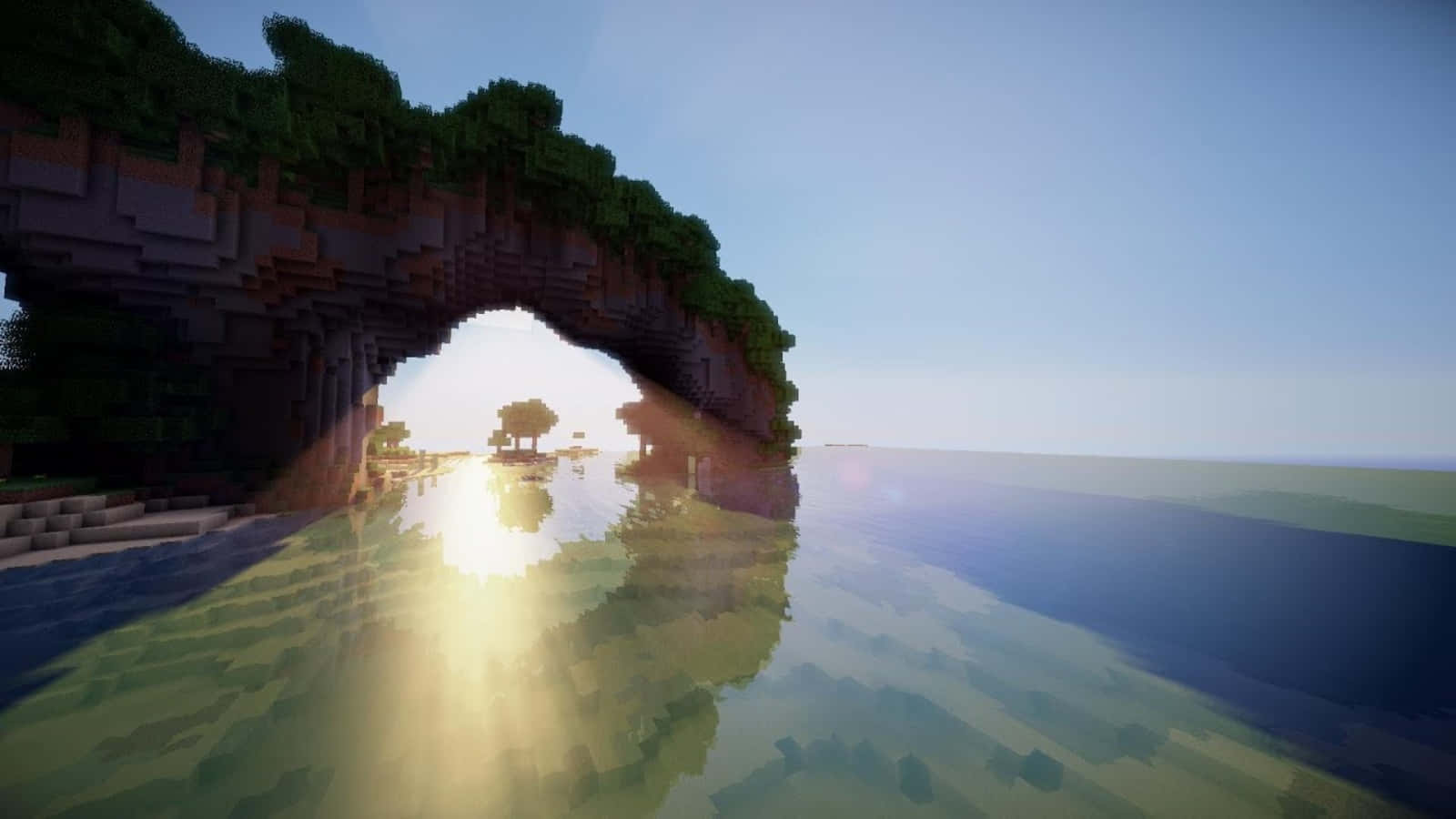 Minecraftfelsformation Am Ozean Bild