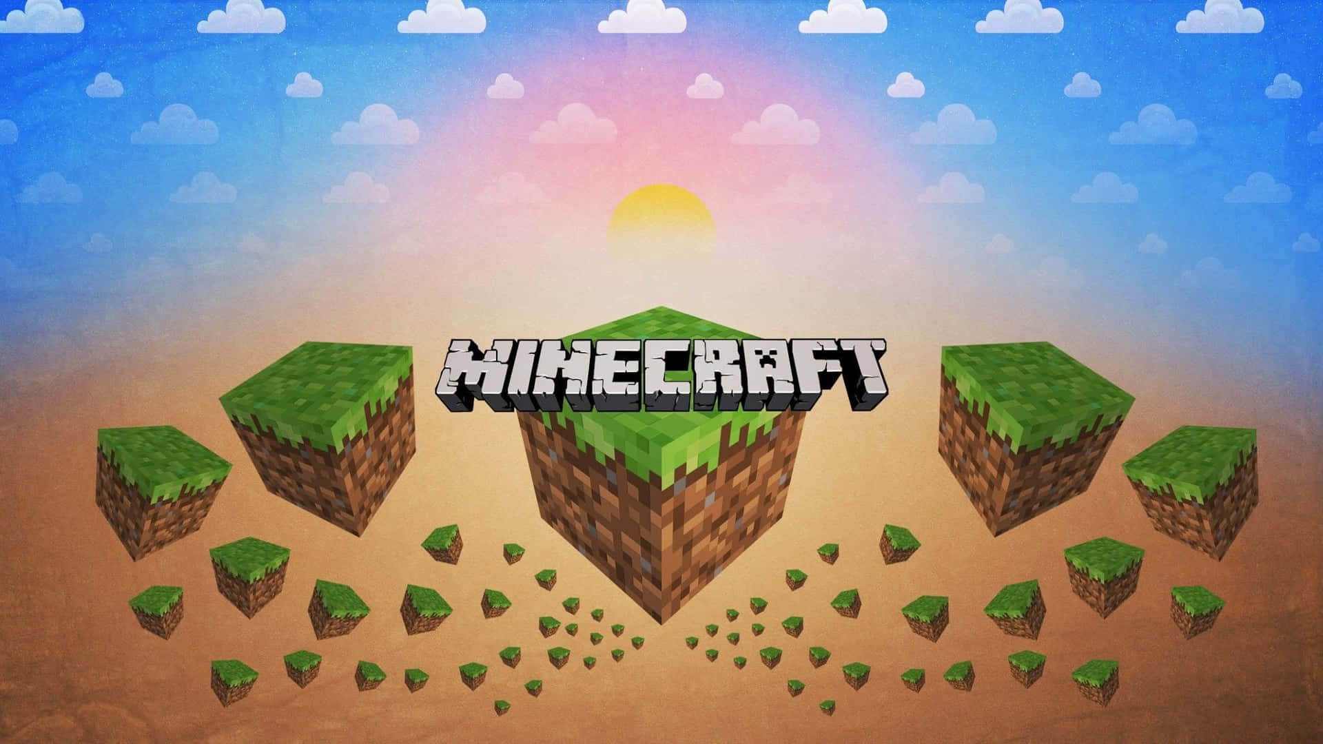 Minecraft Logo On Land Blocks Picture