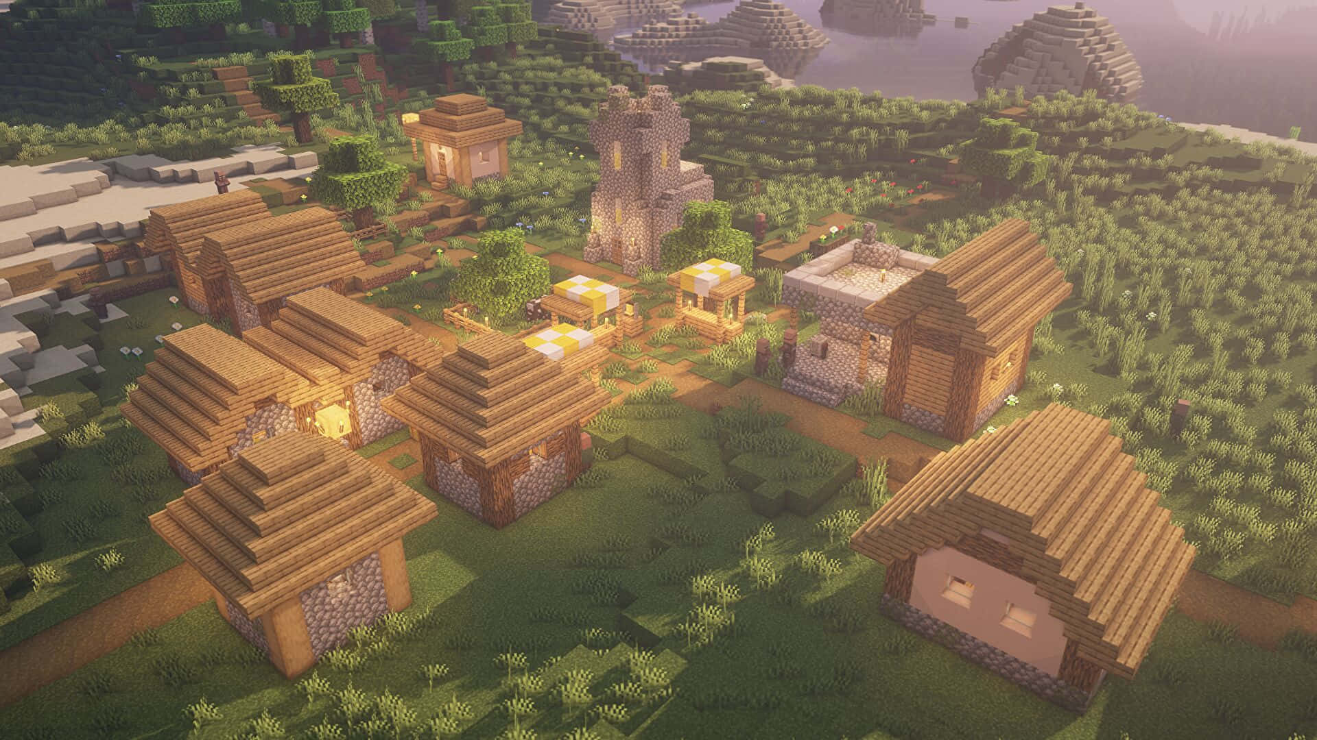 Imagende Casas Del Pueblo En Minecraft.