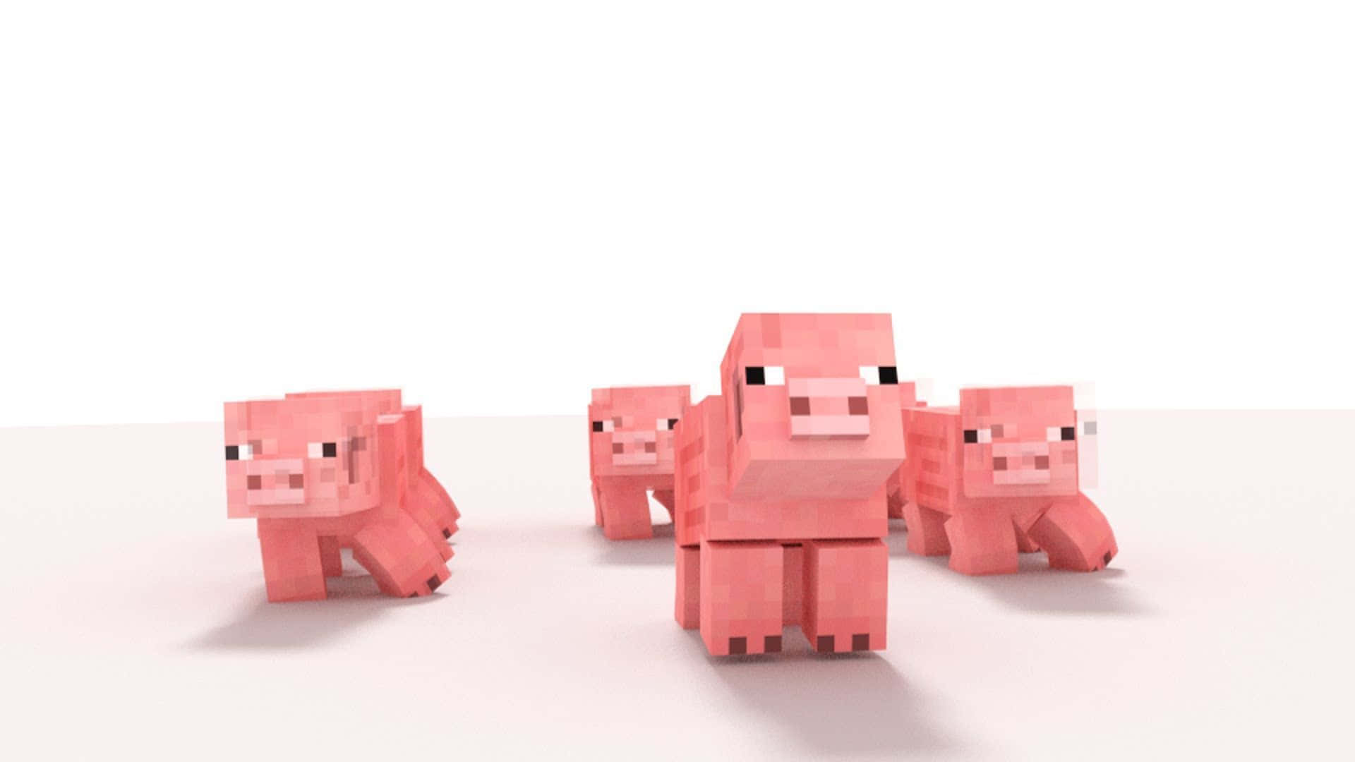 Vielspaß Mit Einem Minecraft Schwein Wallpaper