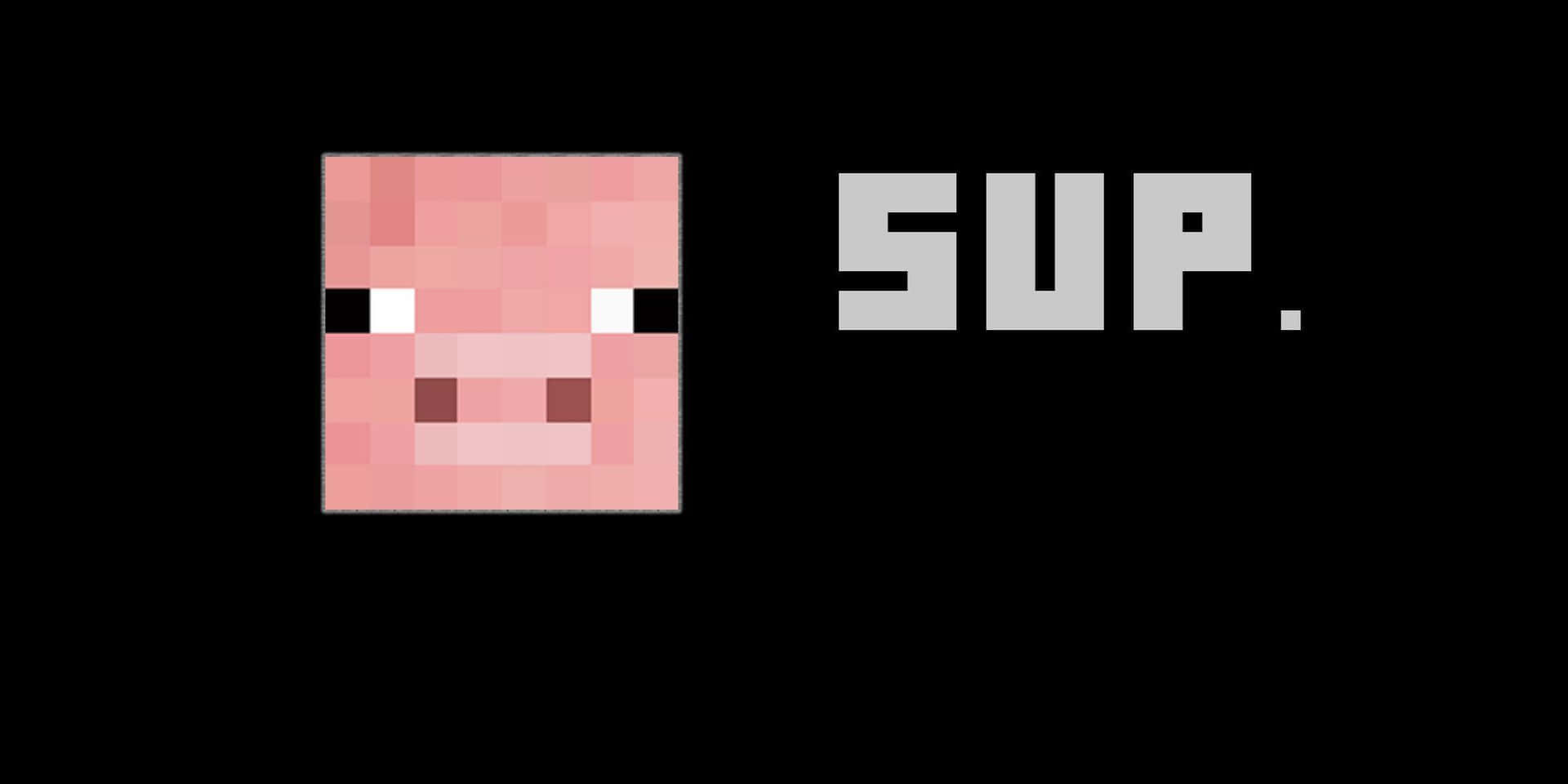 "A Cute Piggy in a Minecraft World" Wallpaper