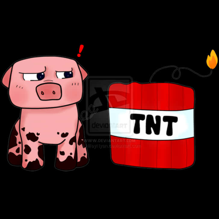 Minecraft_ Pig_and_ T N T_ Block PNG