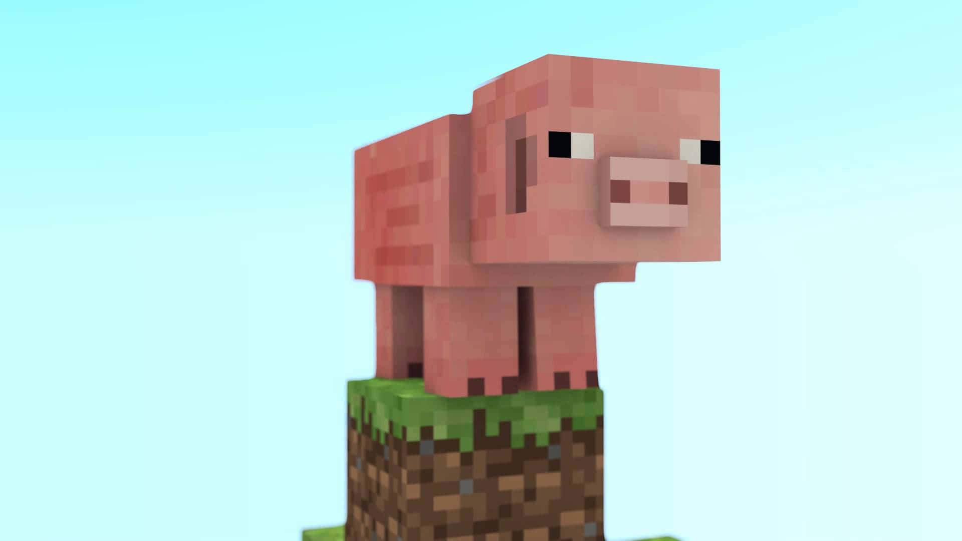 A Minecraft Pig in an endless Growing World Wallpaper