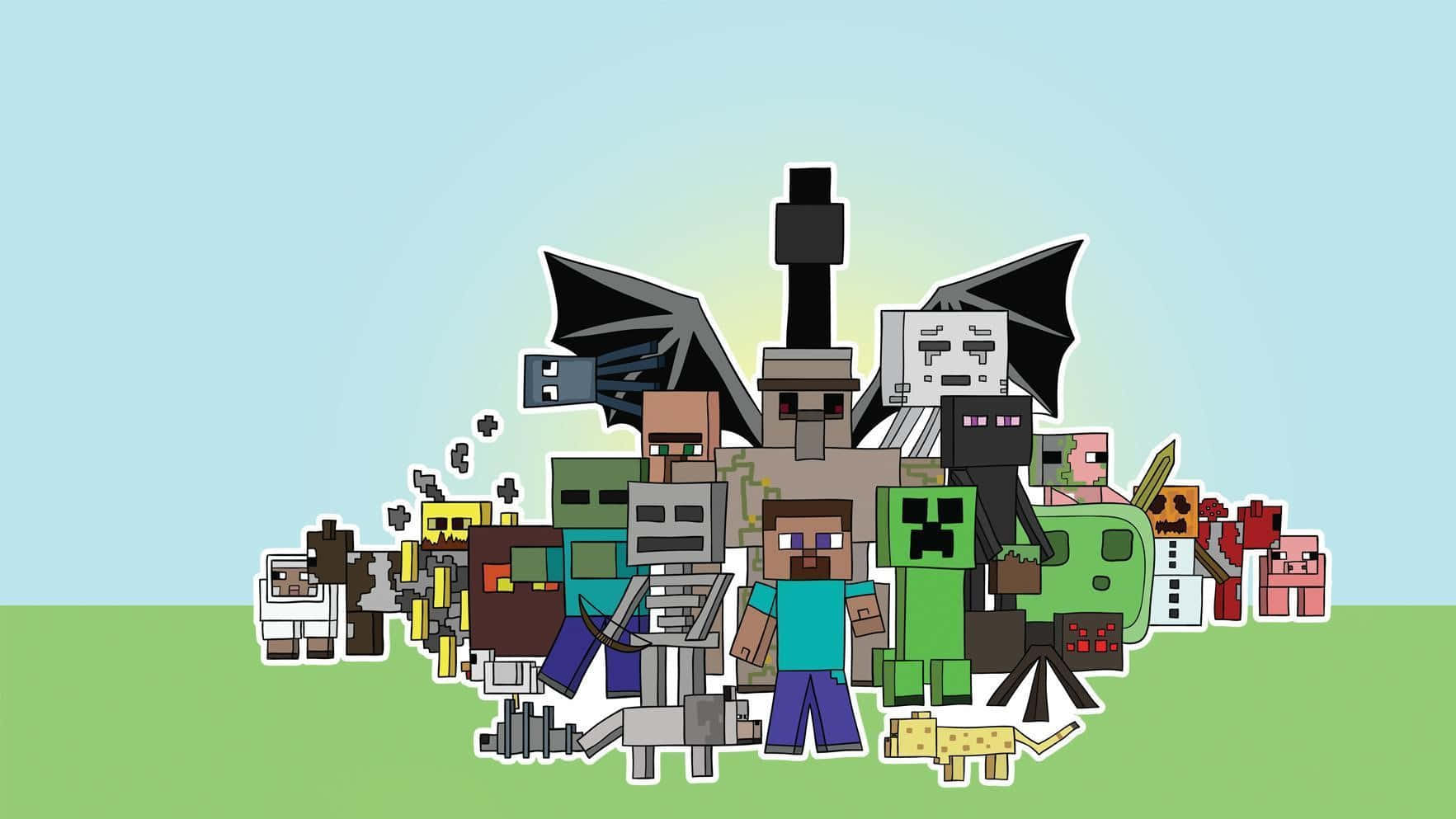 "Explore the Pixelated World of Minecraft Pig" Wallpaper