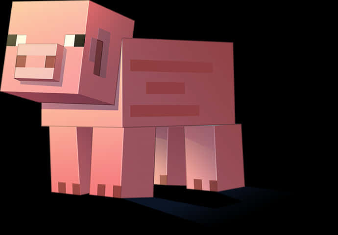 Minecraft Pig Character PNG