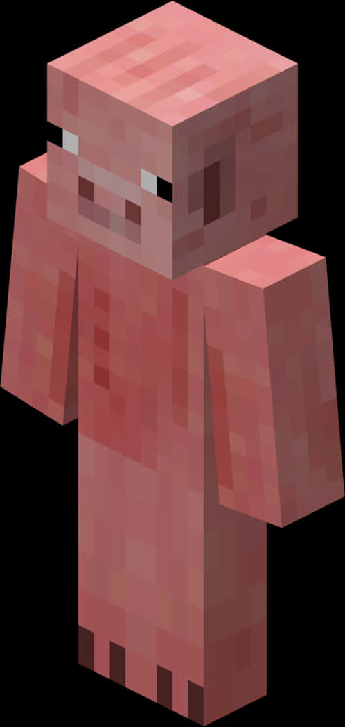 Minecraft Pig Character Render PNG