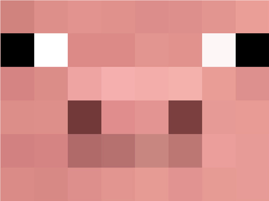 Minecraft Pig Face Pixel Art PNG
