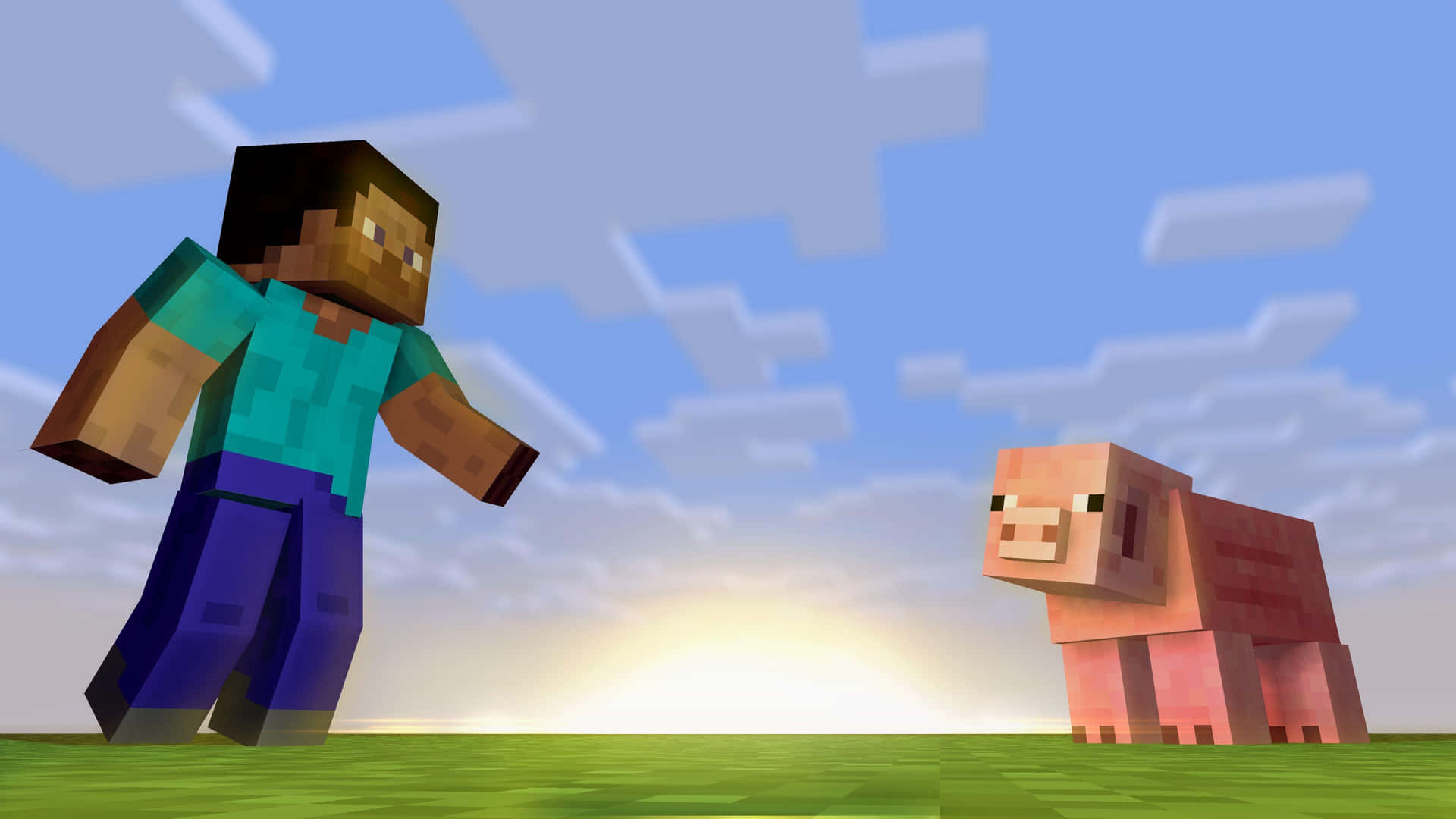 "Playful Minecraft Pig" Wallpaper