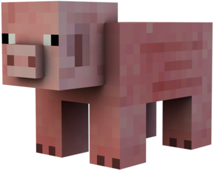 Download Minecraft Pig Model.png | Wallpapers.com