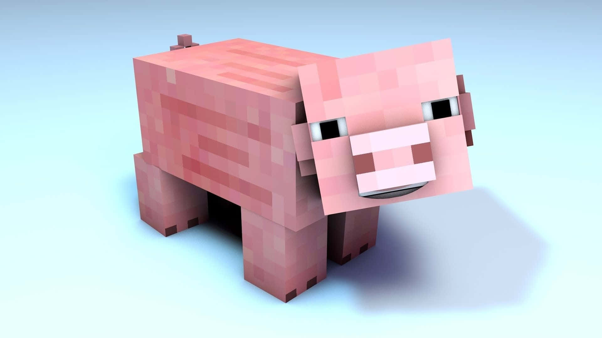 Hungrigesschwein In Minecraft-abenteuer Wallpaper