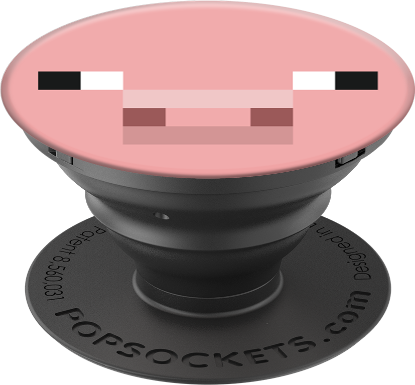 Minecraft Pig Pop Socket Design PNG