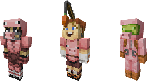 Minecraft Pig Themed Skins PNG