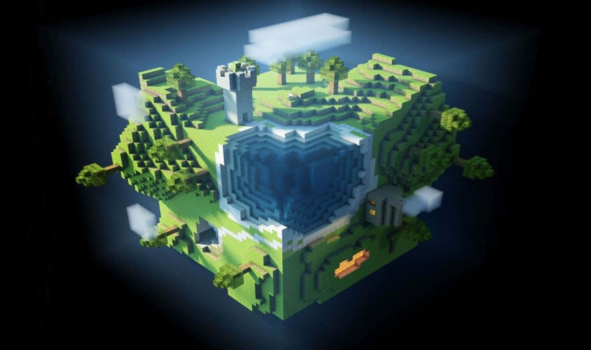 Vibrant Minecraft Pixel Art Gallery Wallpaper