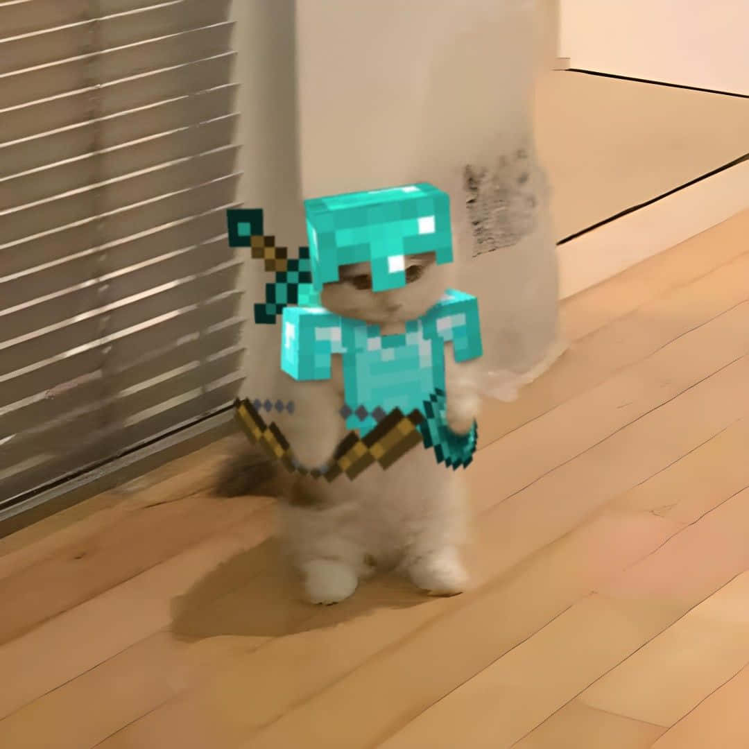 Cat In Diamond Armor Minecraft Profile Picture