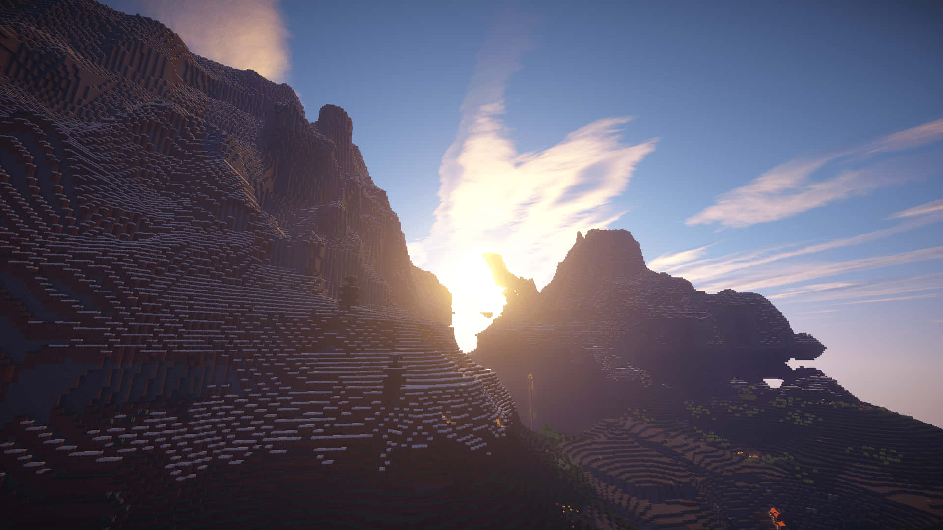 Explore Minecraft With Shaders Wallpaper