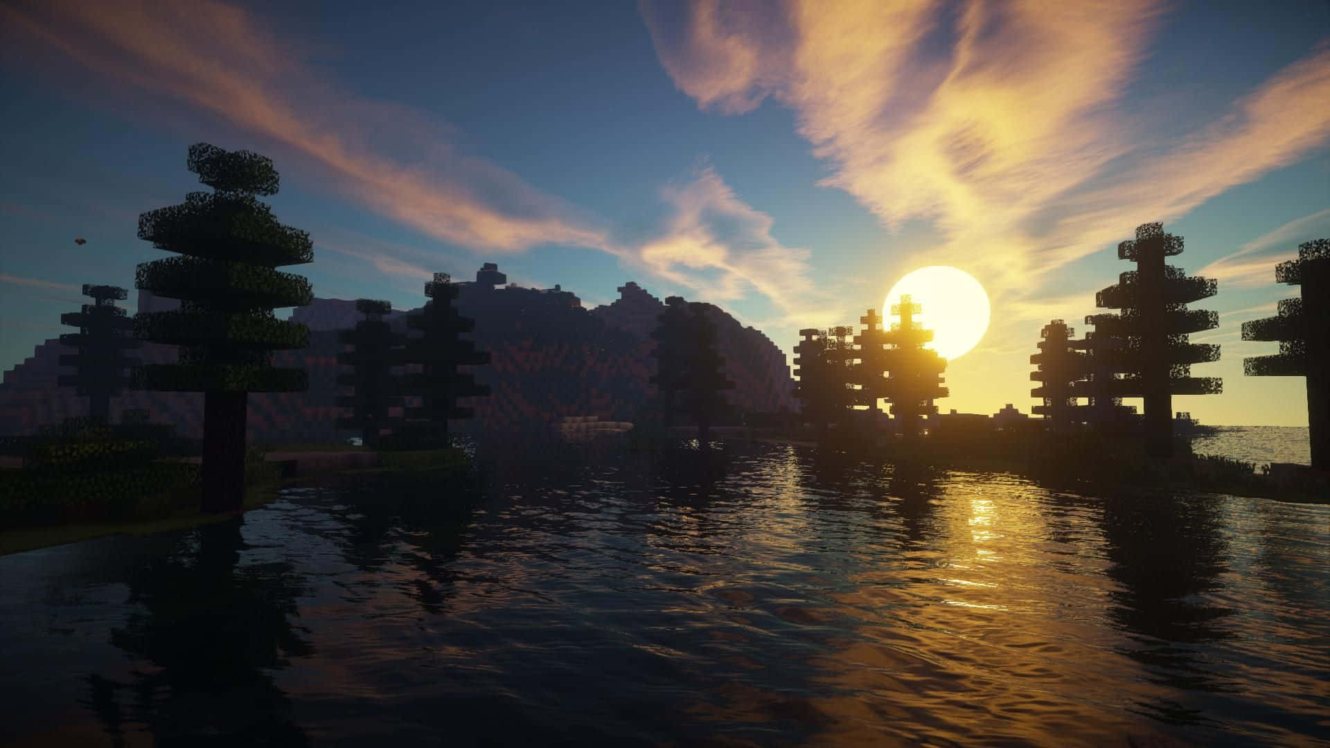 Capture the Beauty of Minecraft with Shaders" Wallpaper