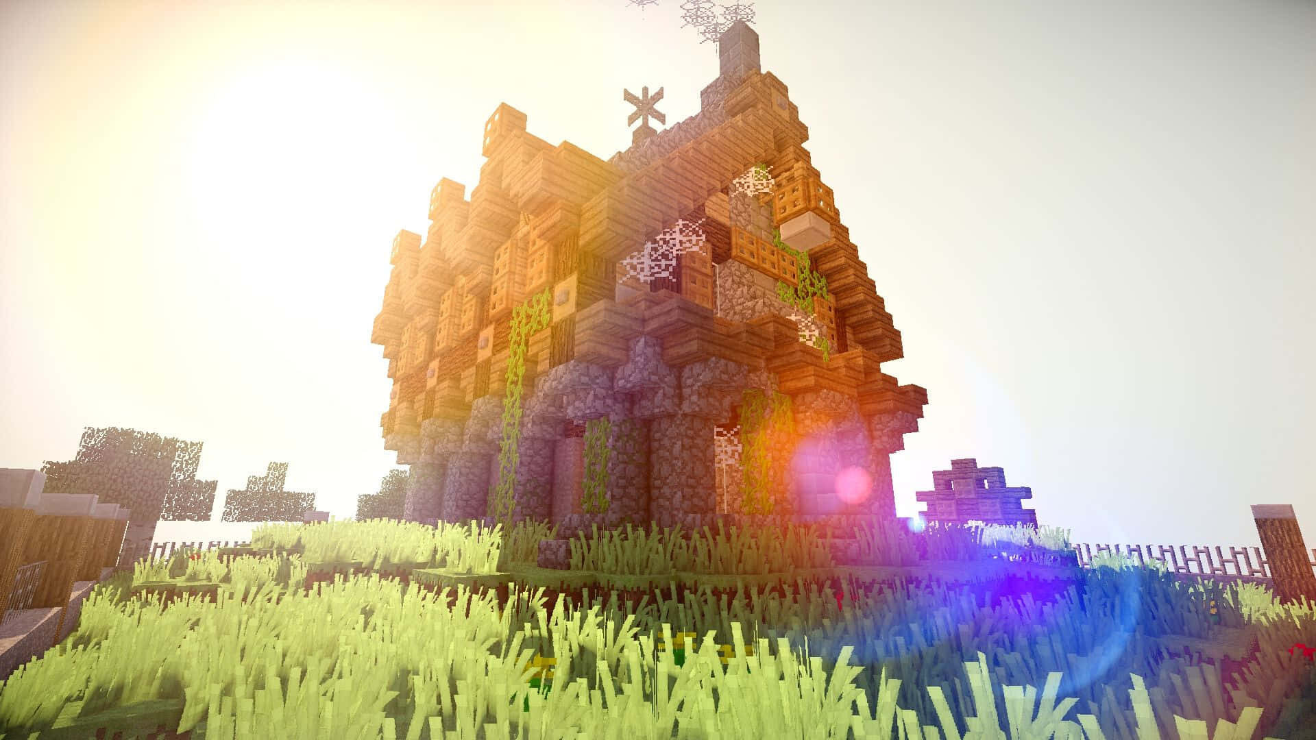 "Bring a whole new level of realism to Minecraft with the help of Shaders!" Wallpaper