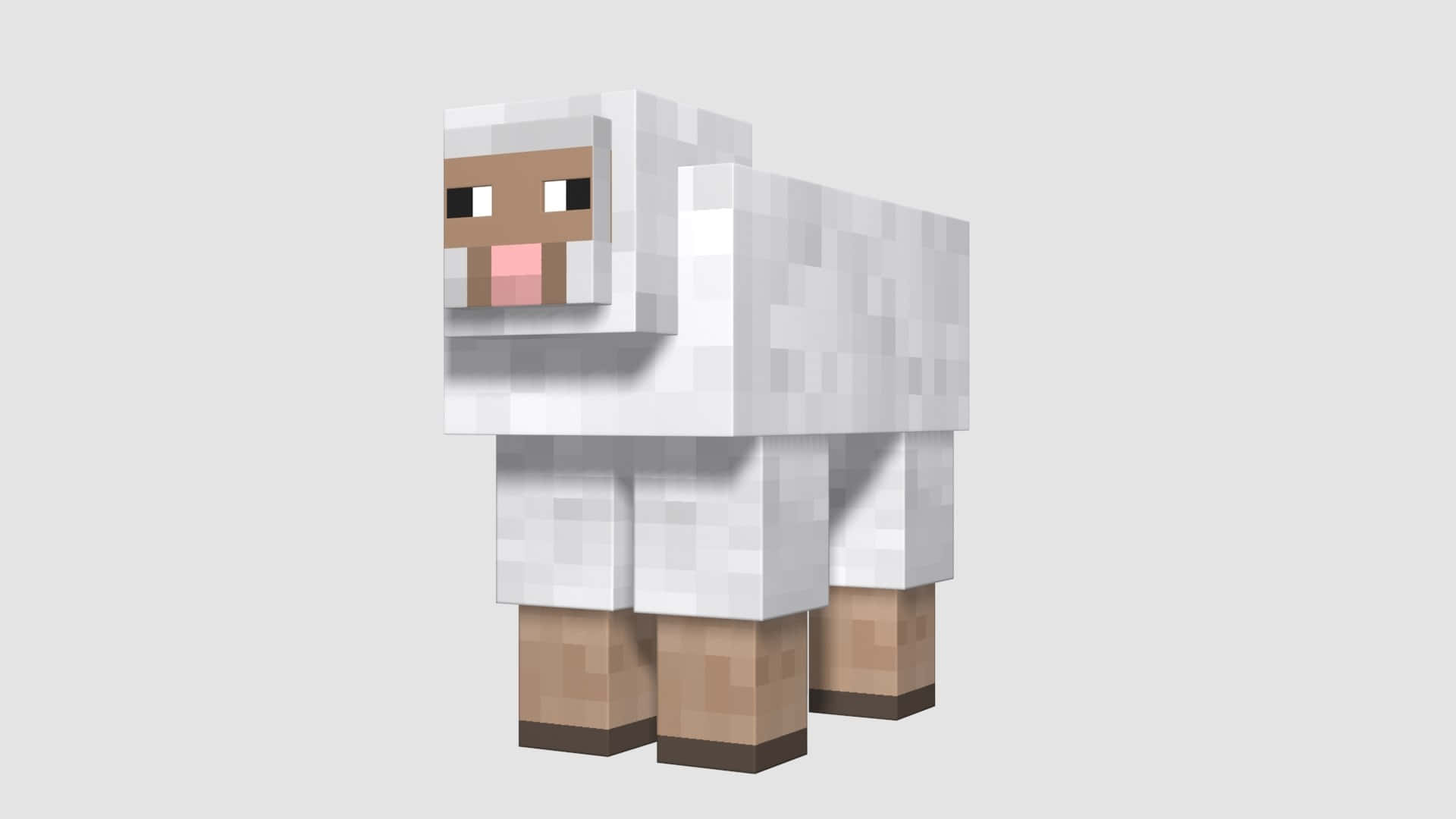 Colorful Minecraft Sheep Grazing in a Field Wallpaper