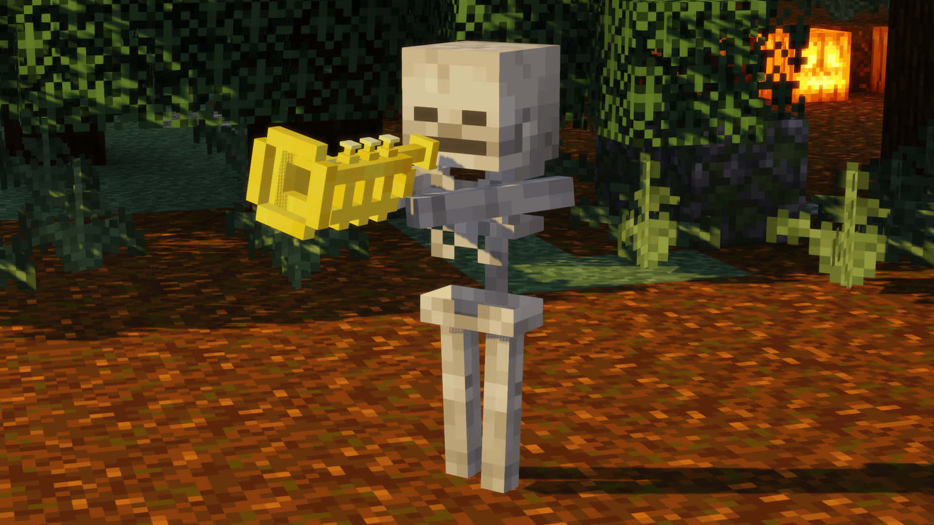Mysterious Minecraft Skeleton in the Dark Wallpaper