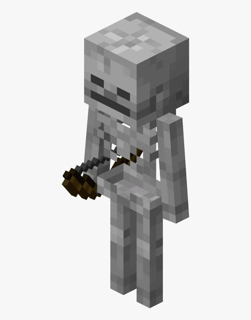 Mysterious Minecraft Skeleton Emerging from the Shadows Wallpaper