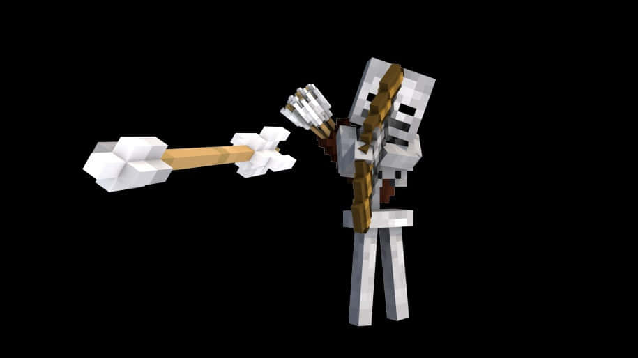 Minecraft Skeleton: Ready for Night Battle Wallpaper