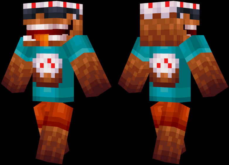 Minecraft Skin Cake Head Character PNG