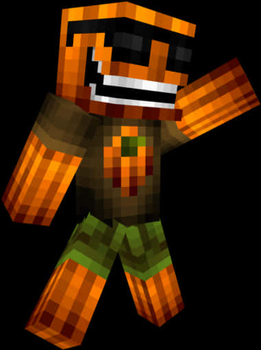 Minecraft Skin Pumpkin Head Character PNG