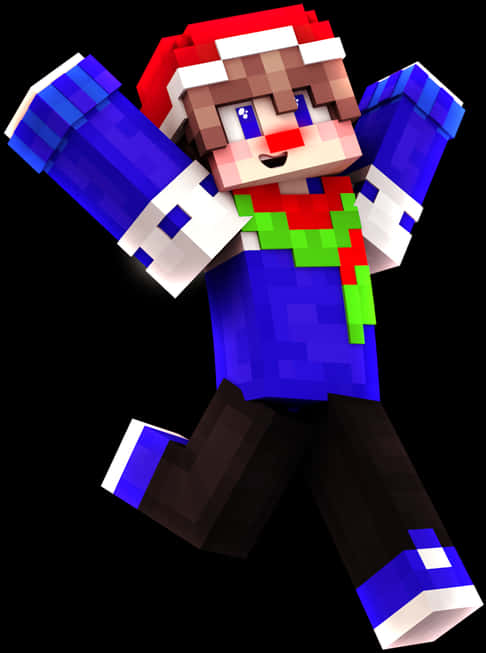 Minecraft Skin Santa Hat Character PNG