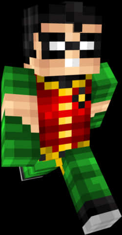 Minecraft Skin Superhero Greenand Red PNG