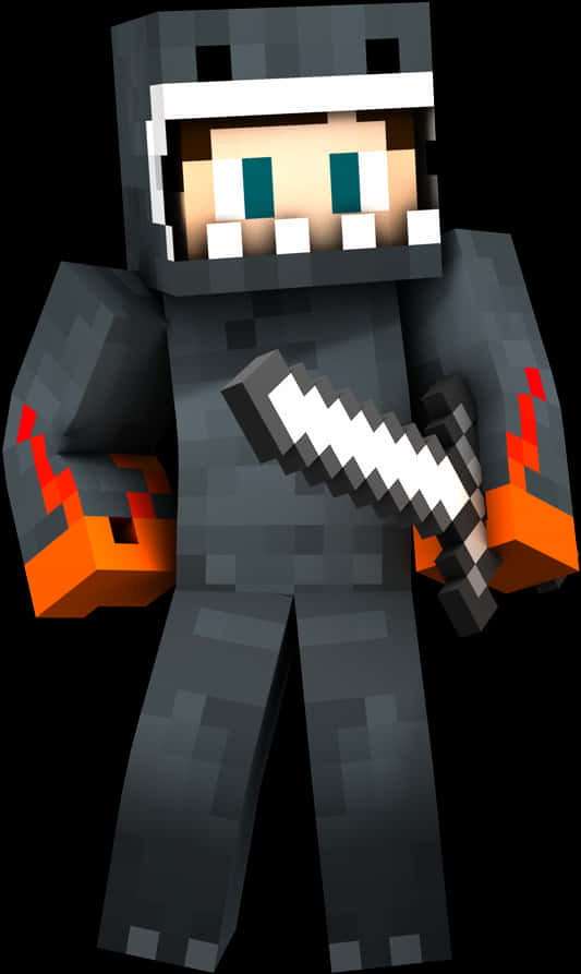 Minecraft Skin Warriorwith Sword PNG