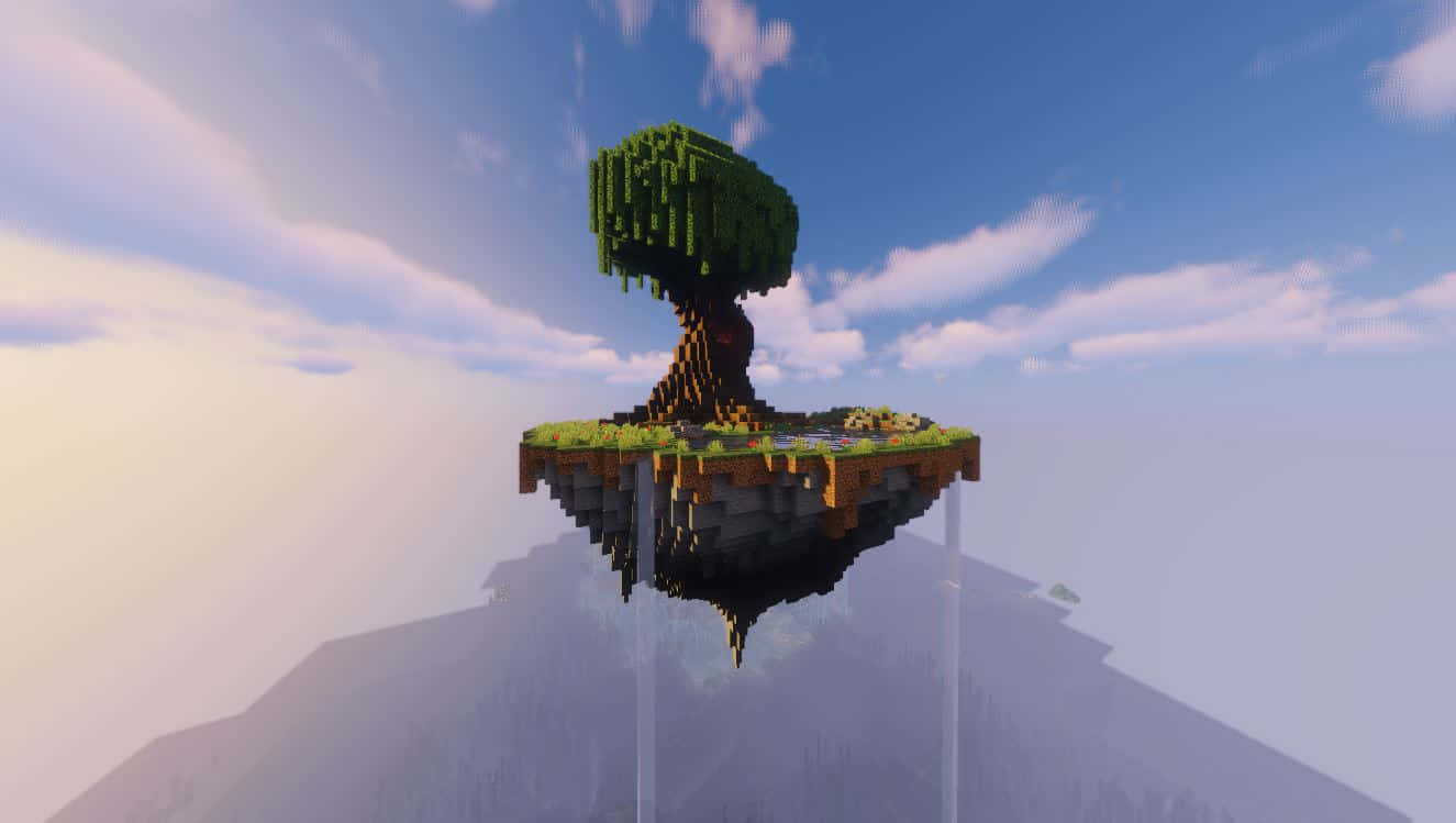 Thriving in the Sky Block World Wallpaper