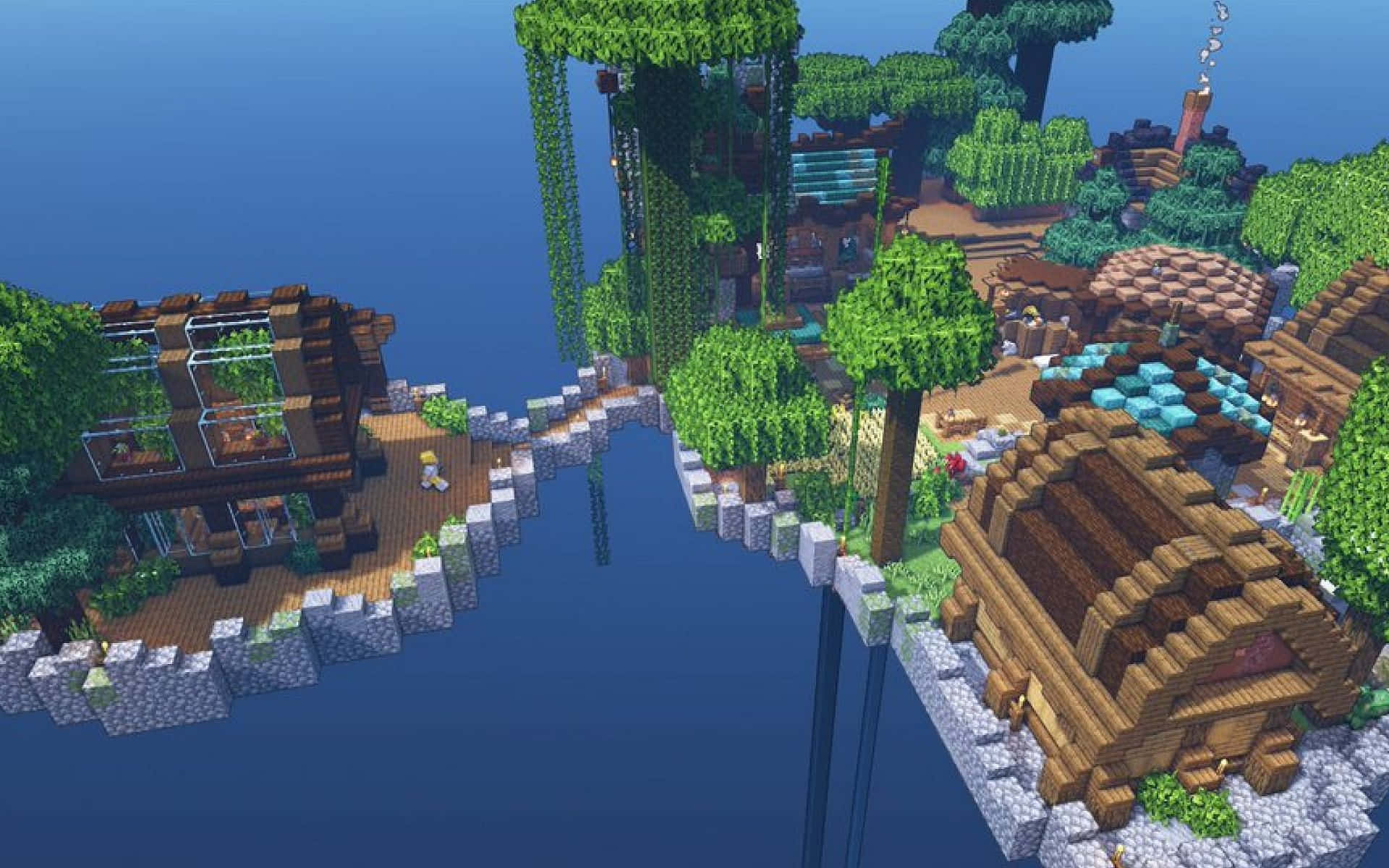 Unaaventura Única En Sky Block Minecraft Fondo de pantalla