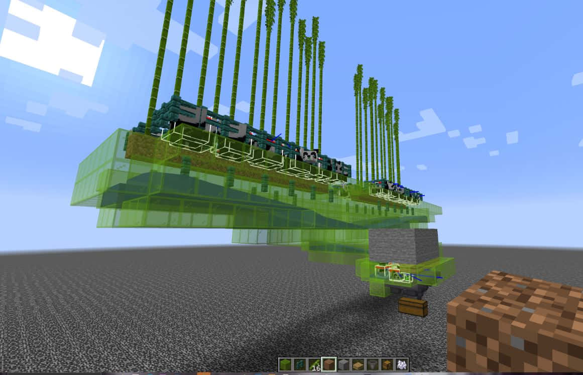 Unaproductiva Granja De Slimes En Acción De Minecraft. Fondo de pantalla