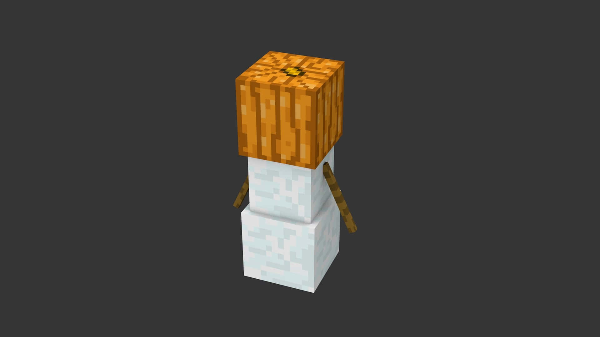A Minecraft Snow Golem standing tall in a snowy setting Wallpaper