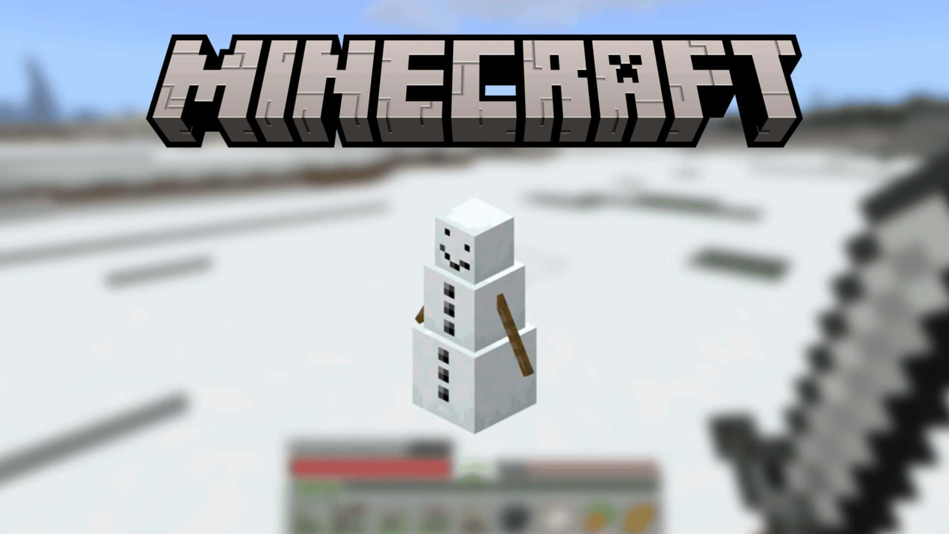 Minecraft Snow Golem standing proudly in a wintery landscape Wallpaper