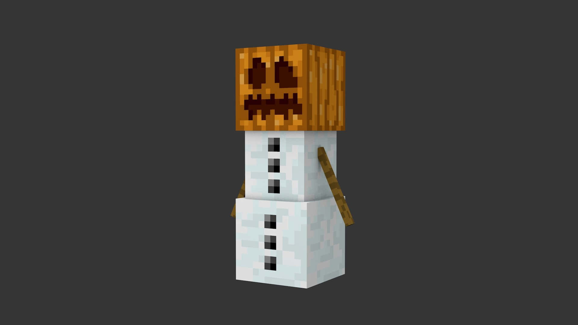 Minecraft Snow Golem standing tall in snowy terrain Wallpaper
