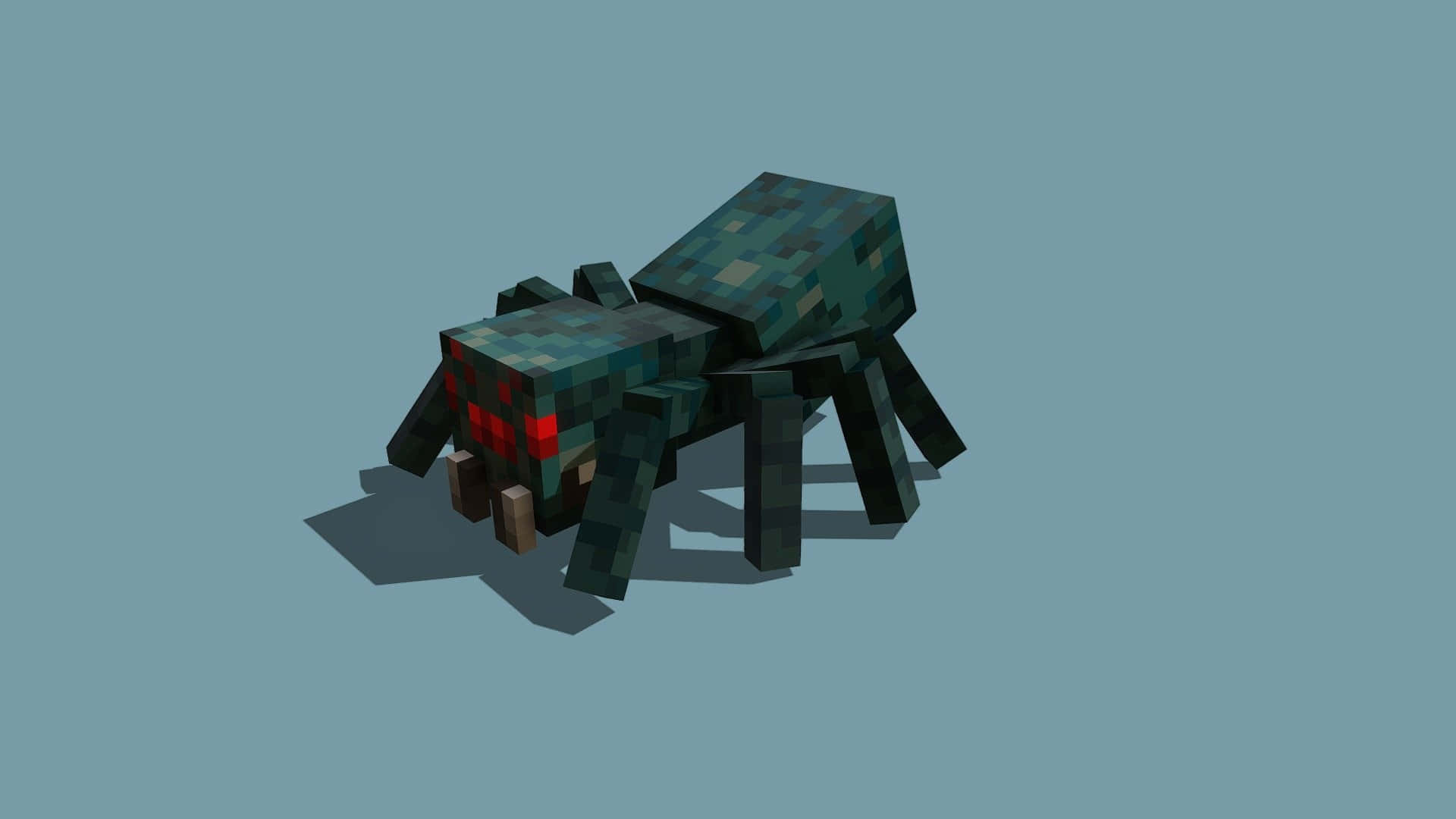 Ferocious Minecraft Spider in Action Wallpaper