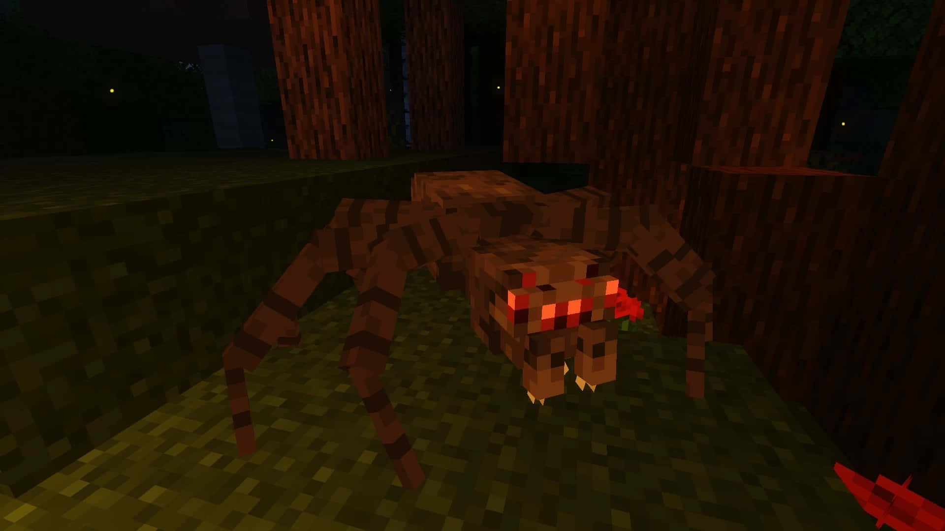 Caption: Creepy Crawly Minecraft Spider Wallpaper