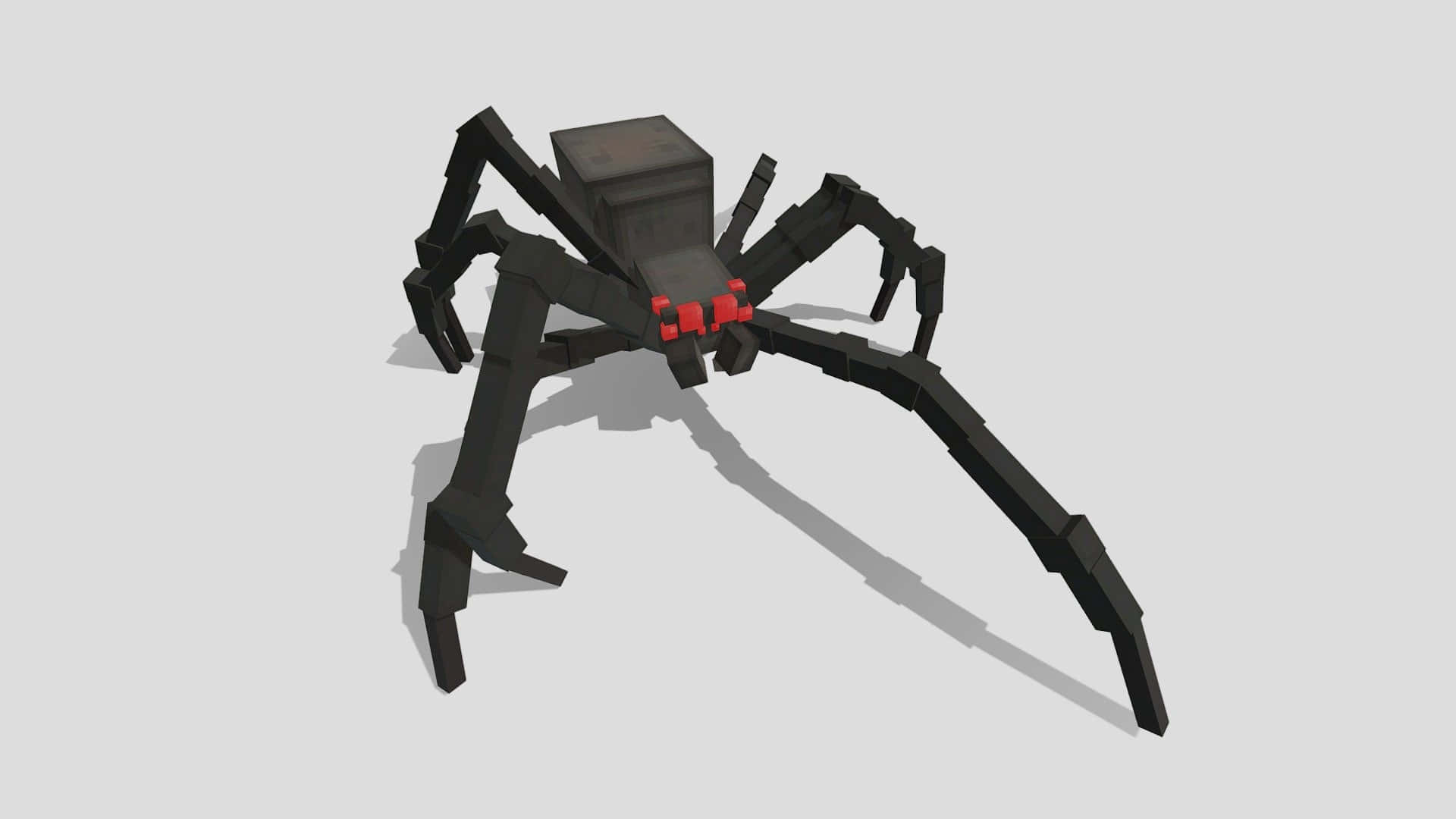 Caption: A Fearsome Minecraft Spider in Action Wallpaper