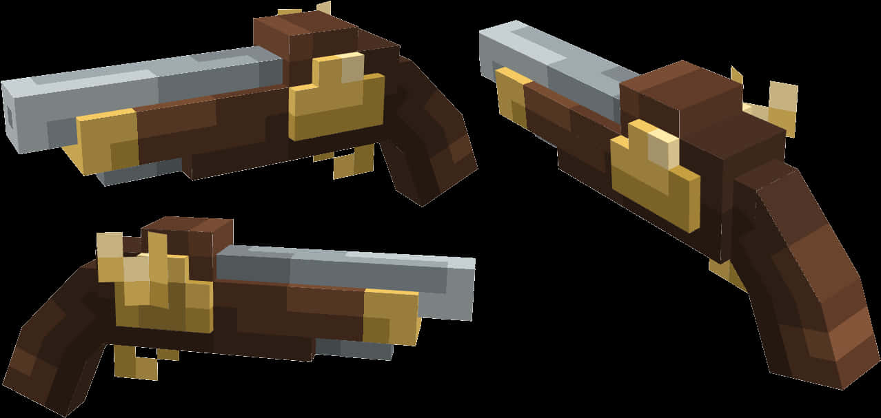 Minecraft Blaster Model Views PNG