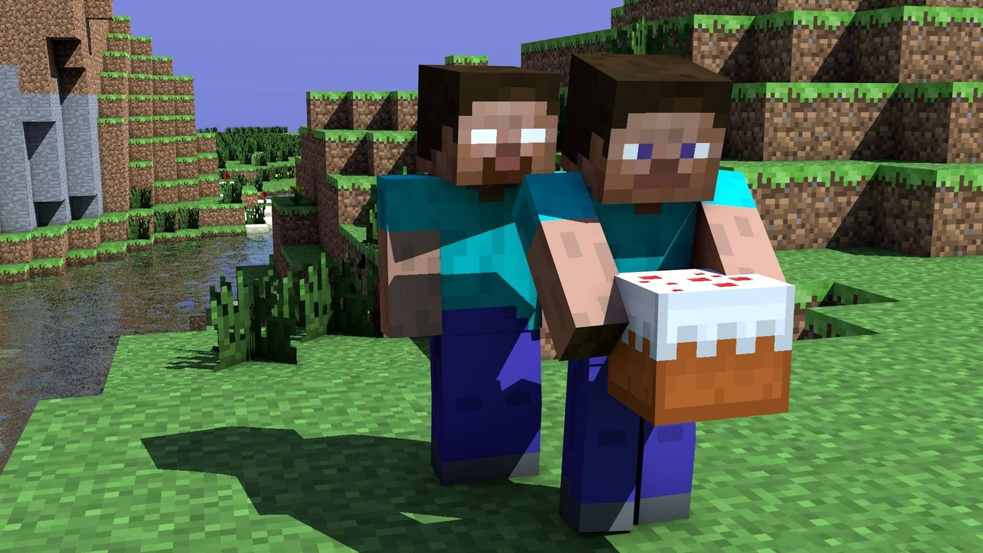 herobrine and steve friends