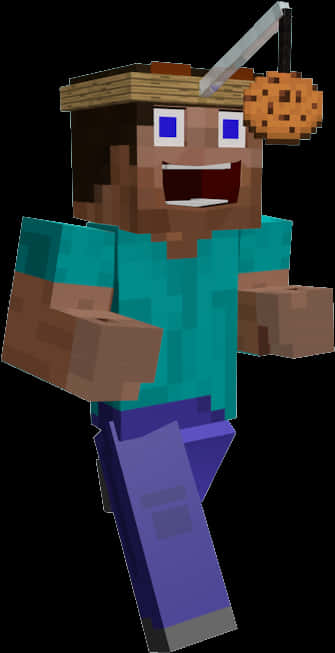 Minecraft Steve Cookie Hat Smile PNG